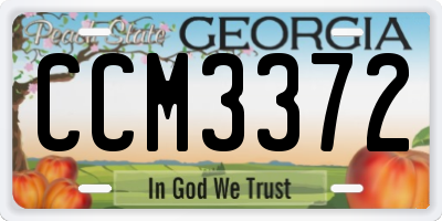 GA license plate CCM3372