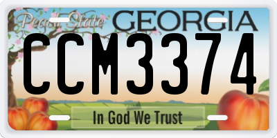 GA license plate CCM3374