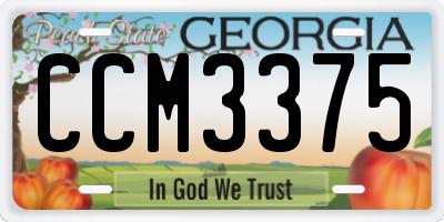 GA license plate CCM3375