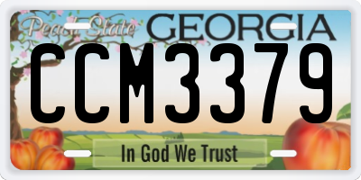 GA license plate CCM3379