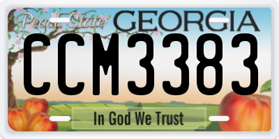 GA license plate CCM3383