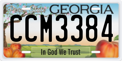 GA license plate CCM3384
