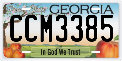 GA license plate CCM3385