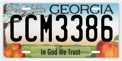 GA license plate CCM3386