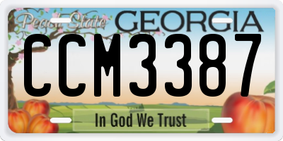 GA license plate CCM3387