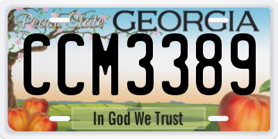 GA license plate CCM3389