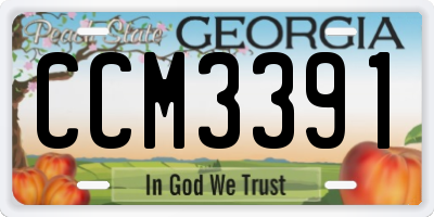 GA license plate CCM3391