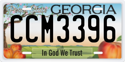 GA license plate CCM3396