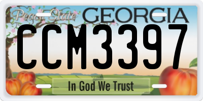 GA license plate CCM3397