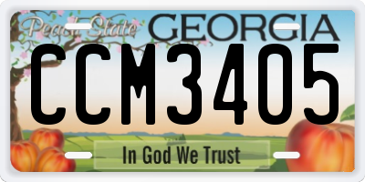 GA license plate CCM3405