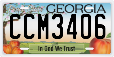 GA license plate CCM3406