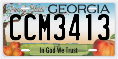 GA license plate CCM3413
