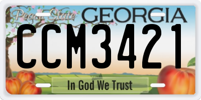 GA license plate CCM3421