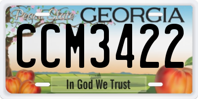GA license plate CCM3422