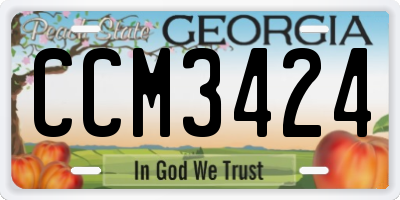 GA license plate CCM3424