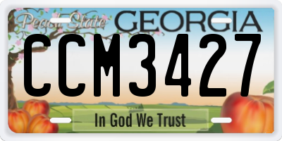 GA license plate CCM3427