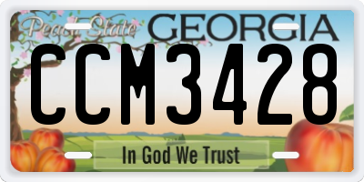 GA license plate CCM3428