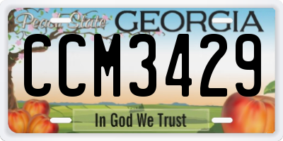GA license plate CCM3429