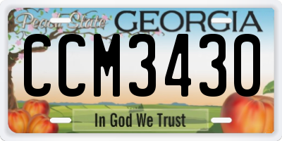 GA license plate CCM3430