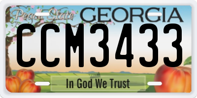 GA license plate CCM3433
