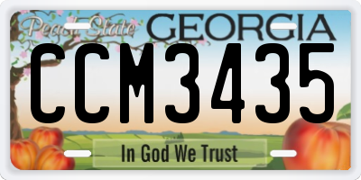 GA license plate CCM3435