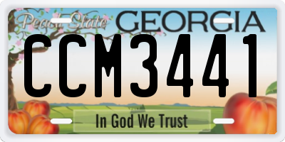 GA license plate CCM3441
