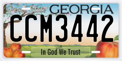 GA license plate CCM3442