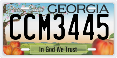 GA license plate CCM3445