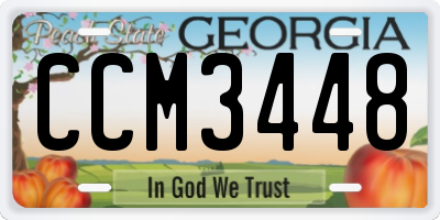 GA license plate CCM3448