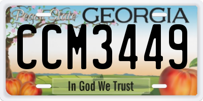 GA license plate CCM3449