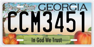 GA license plate CCM3451