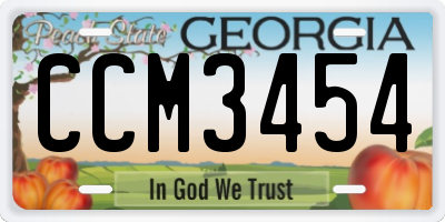 GA license plate CCM3454