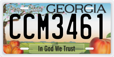 GA license plate CCM3461