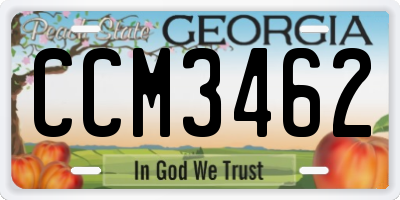GA license plate CCM3462