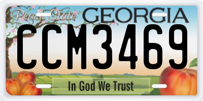 GA license plate CCM3469
