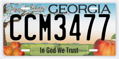 GA license plate CCM3477