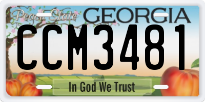GA license plate CCM3481