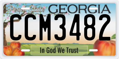 GA license plate CCM3482