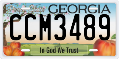 GA license plate CCM3489