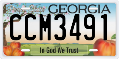 GA license plate CCM3491