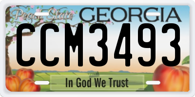 GA license plate CCM3493