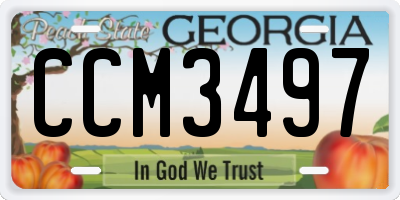 GA license plate CCM3497