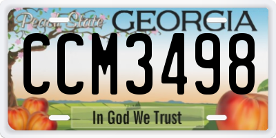GA license plate CCM3498