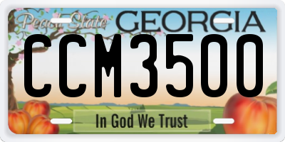 GA license plate CCM3500