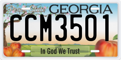 GA license plate CCM3501