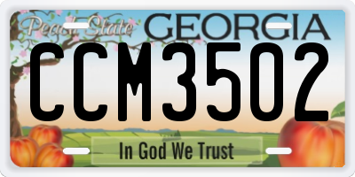 GA license plate CCM3502