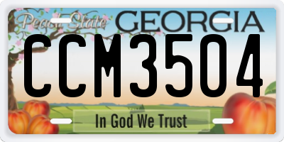 GA license plate CCM3504