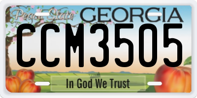 GA license plate CCM3505