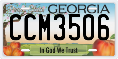 GA license plate CCM3506