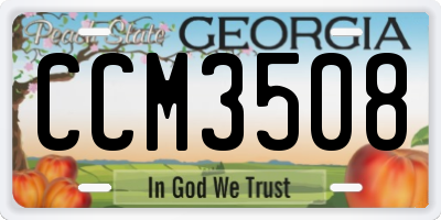 GA license plate CCM3508